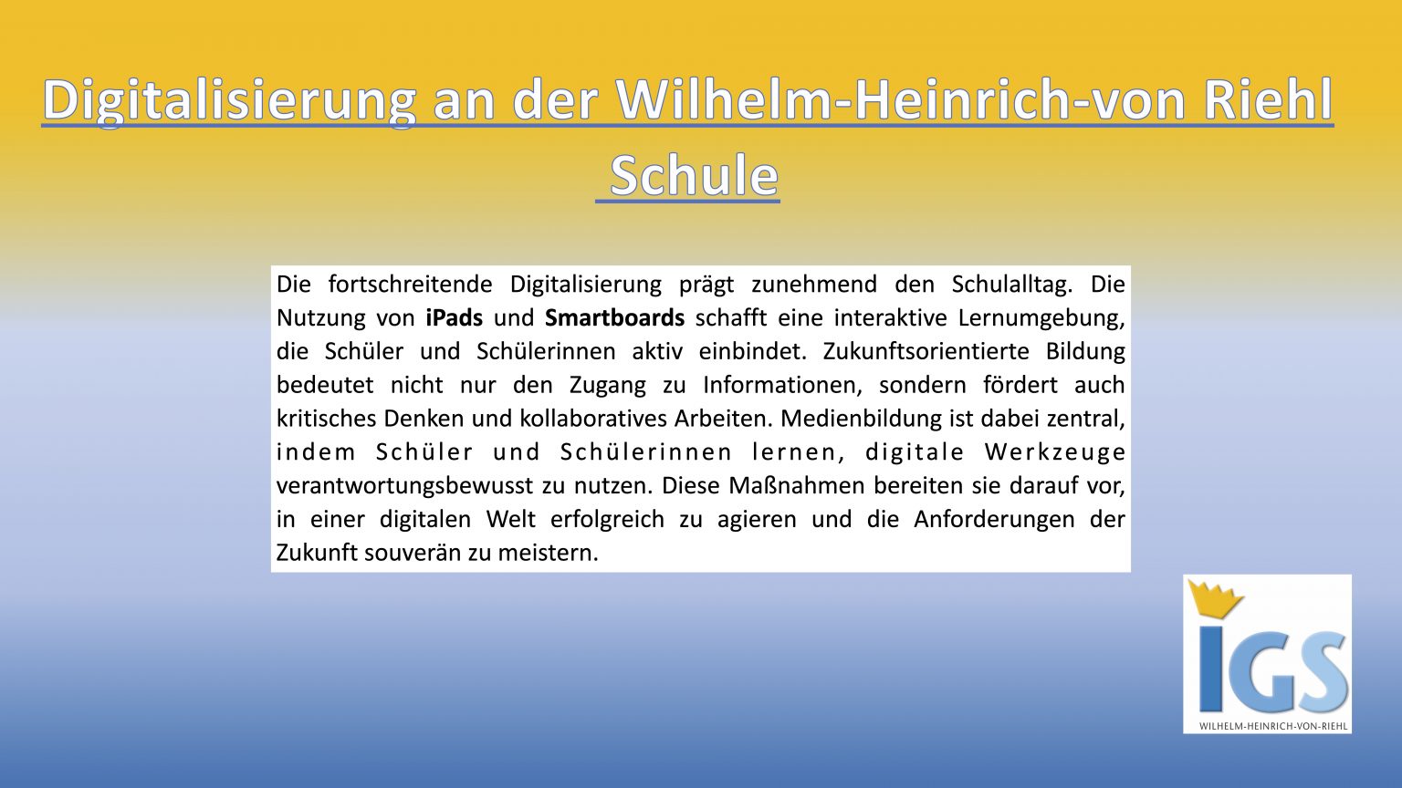 Wilhelm Heinrich Riehl Kolleg Medienbildung – Wilhelm-Heinrich-von-Riehl-Schule